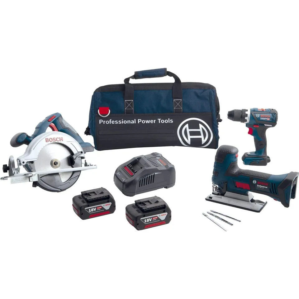 Bosch GSR 18V-60 C set 3 outils scies 2x5,0 Ah