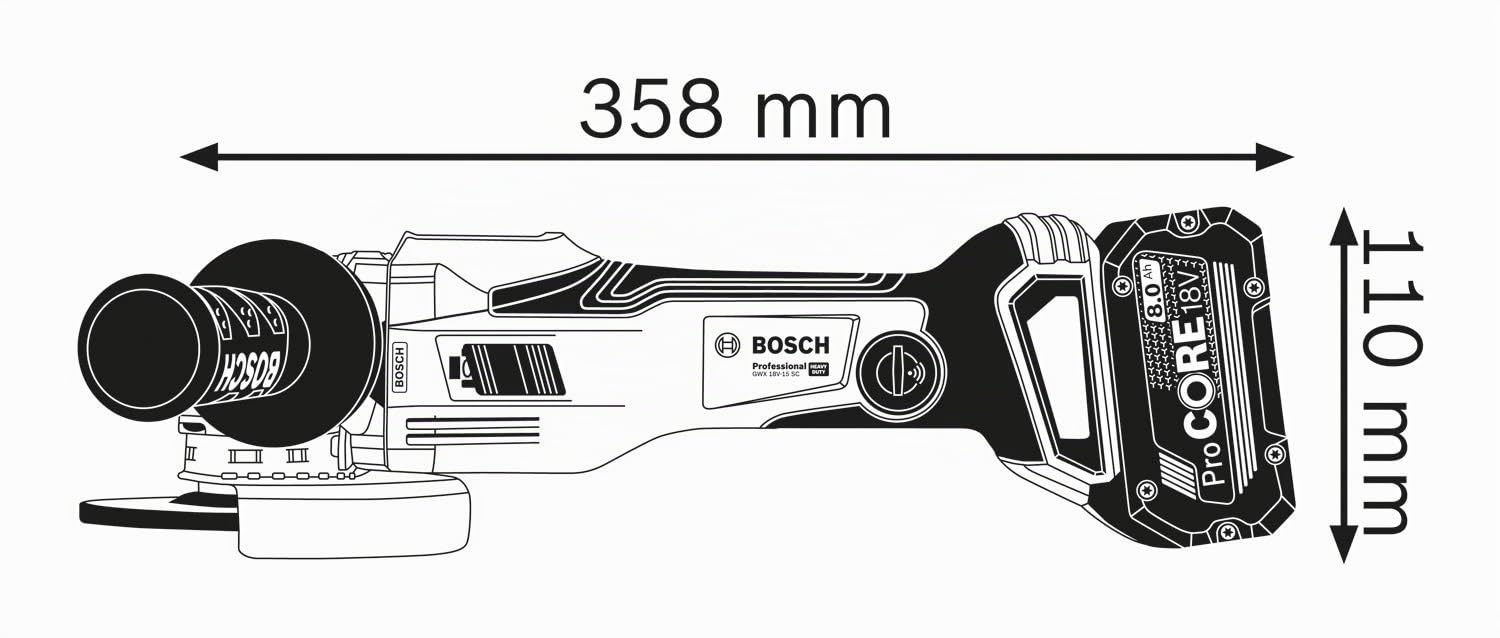 Bosch GWX 18V-15 SC meuleuse 125 mm X-LOCK 2x5,5Ah