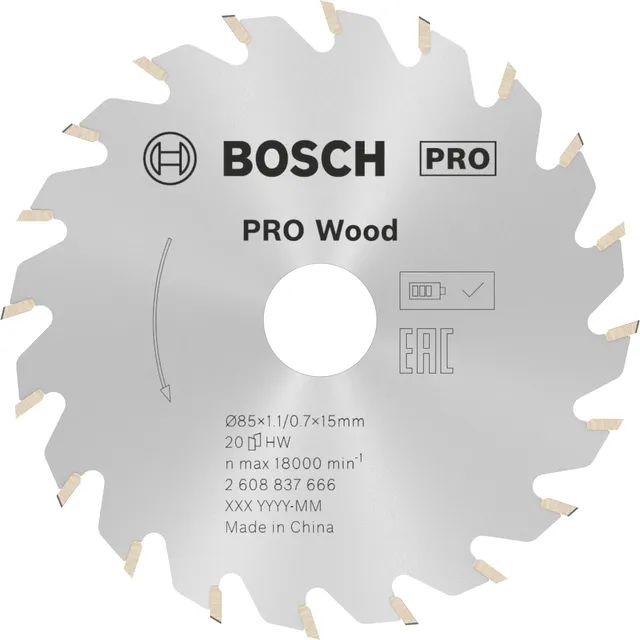 Bosch Standard for Wood lame scie circulaire 85 mm 20 dents bois