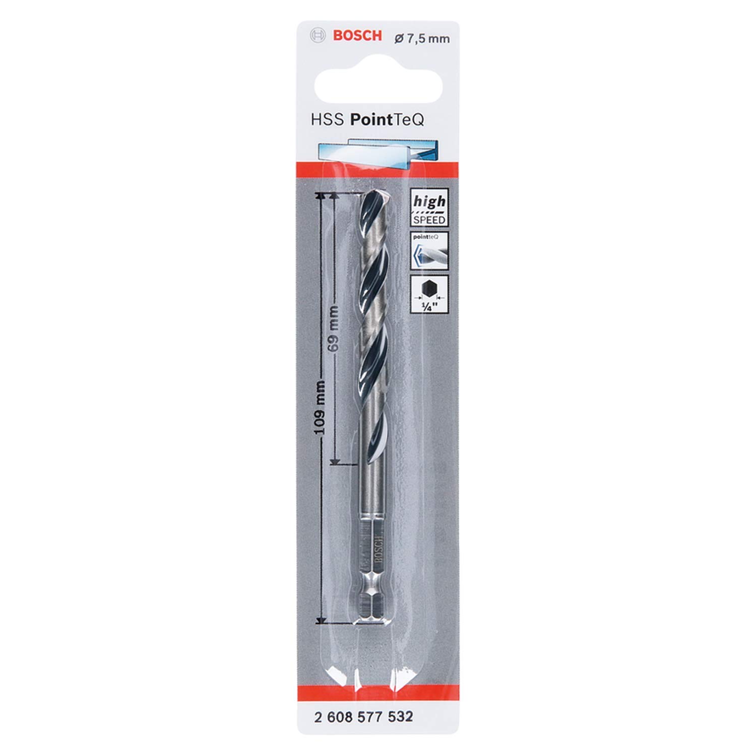 Bosch PointTeQ Jeu forets métal 2-6 mm x5 queue 1/4