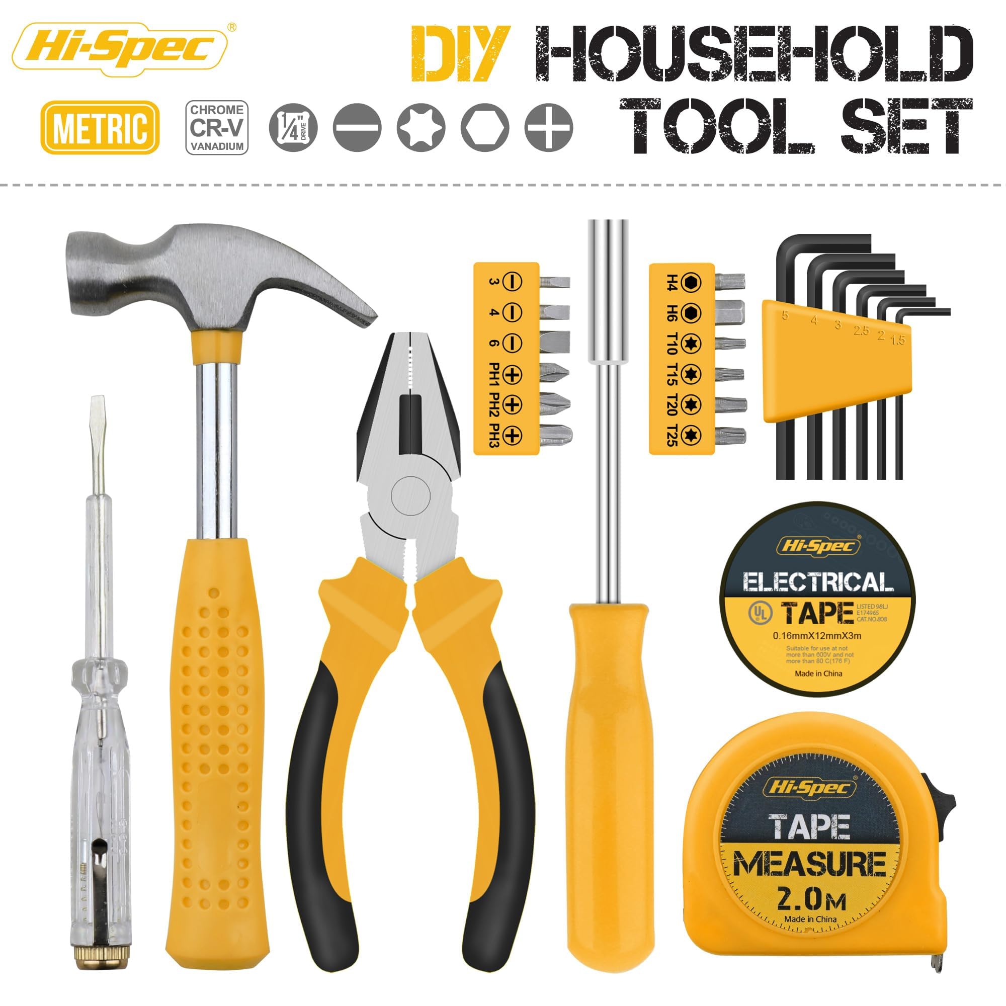 Hi-Spec Tool Kits jaune+rose kit 2x24 pcs maison
