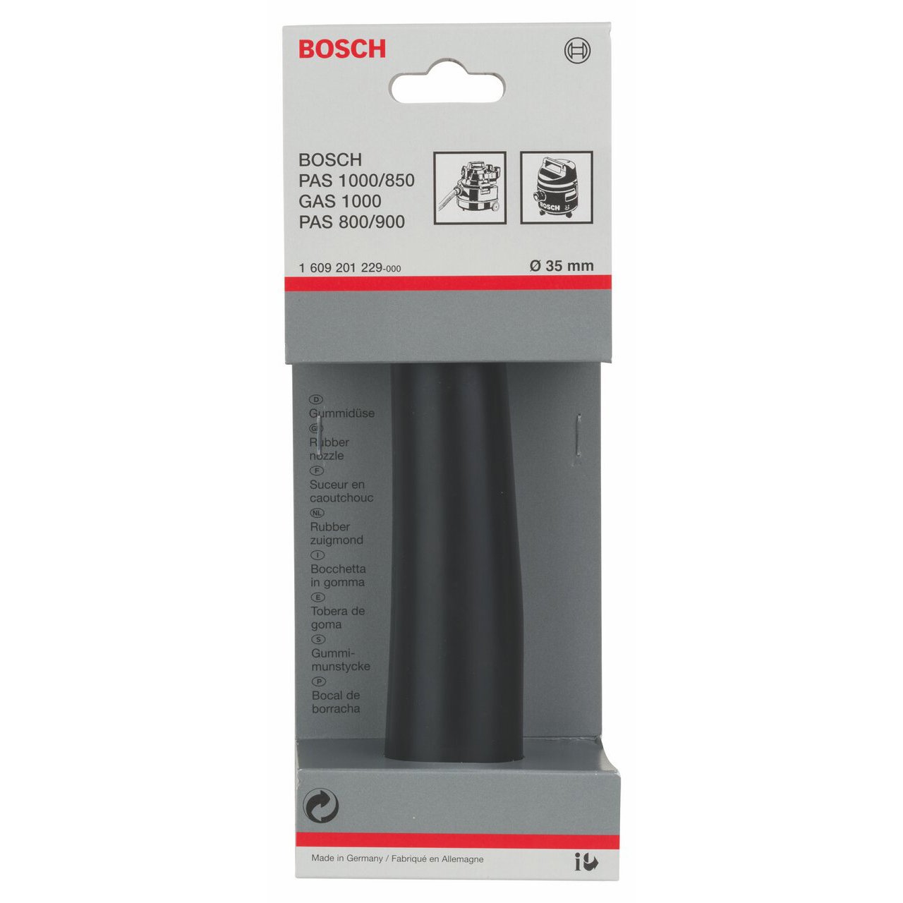 Bosch embout aspiration caoutchouc 35 mm noir