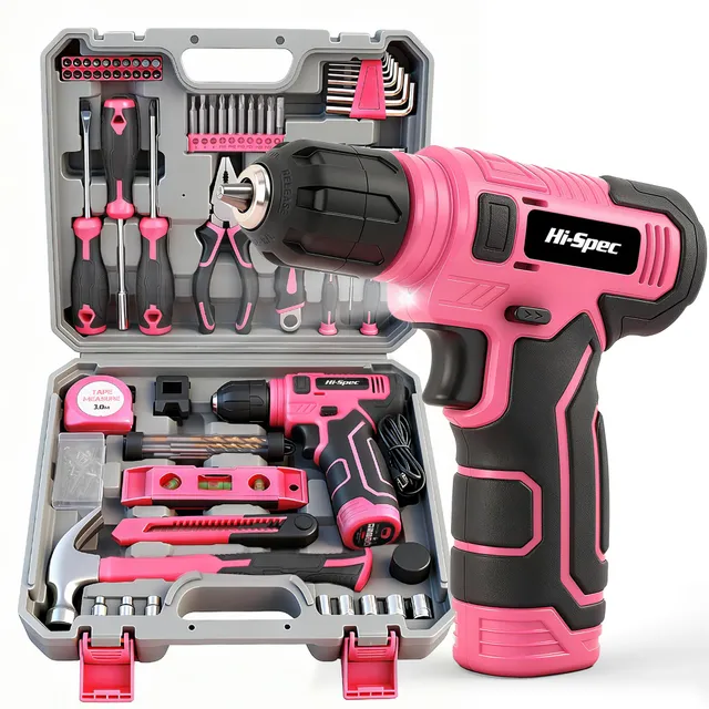 Hi-Spec Drill Drivers perceuse visseuse 8V rose mallette USB